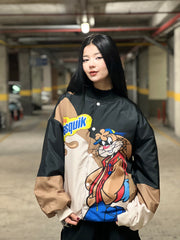 Streetwear Unisex İçi Astarlı Vintage Nesquik Bomber Ceket