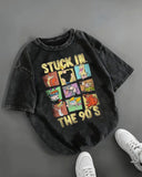 Stuck in The 90's Baskılı Unisex Oversize T-shirt