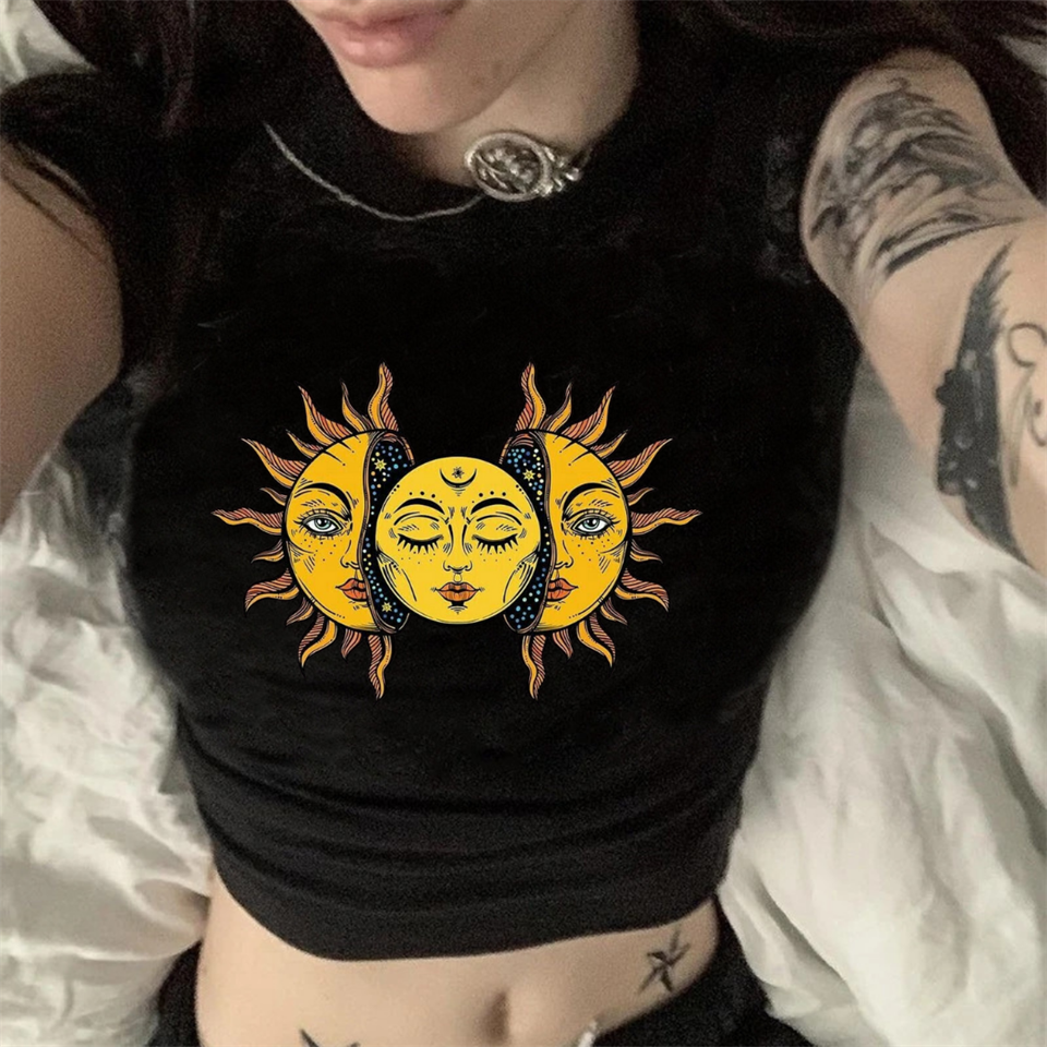 Sun And Moon Siyah Crop