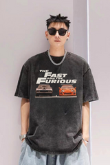 The Fast and The Furious Baskılı Unisex Oversize Vintage T-shirt