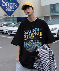 The Sound Of Silence Siyah Unisex Oversize T-shirt