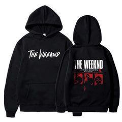 The Weeknd Ön-Arka Baskılı Siyah Unisex Oversize Kapüşonlu Sweatshirt