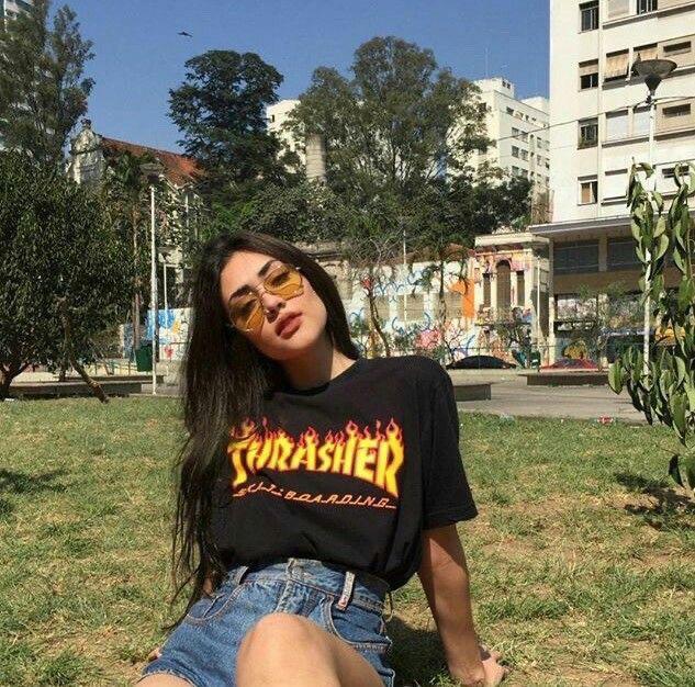 Thrasher Unisex Oversize Siyah T-shirt