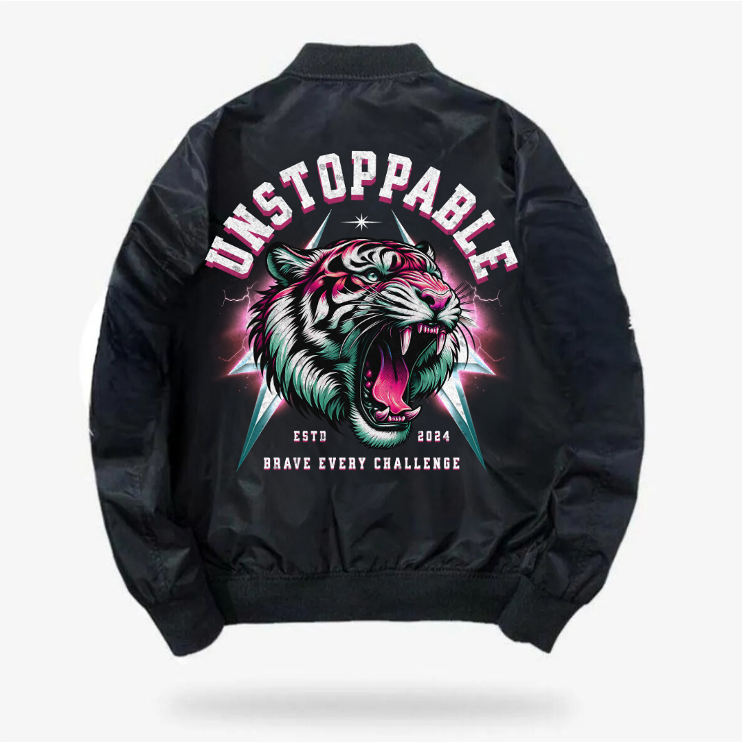 Tiger Baskılı Unisex Bomber Ceket