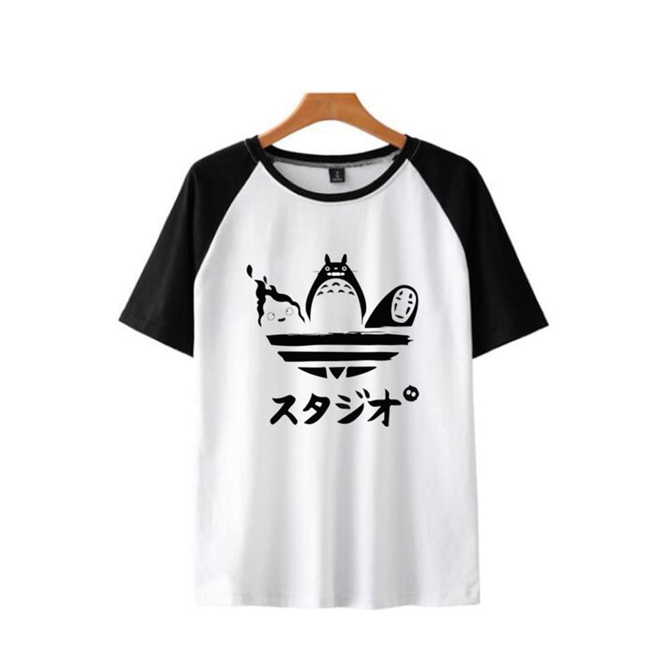 Totoro Friends Baskılı Reglan Kol Beyaz Unisex Oversize T-shirt