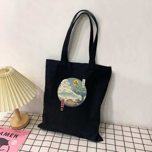 Totoro Siyah Bez Çanta