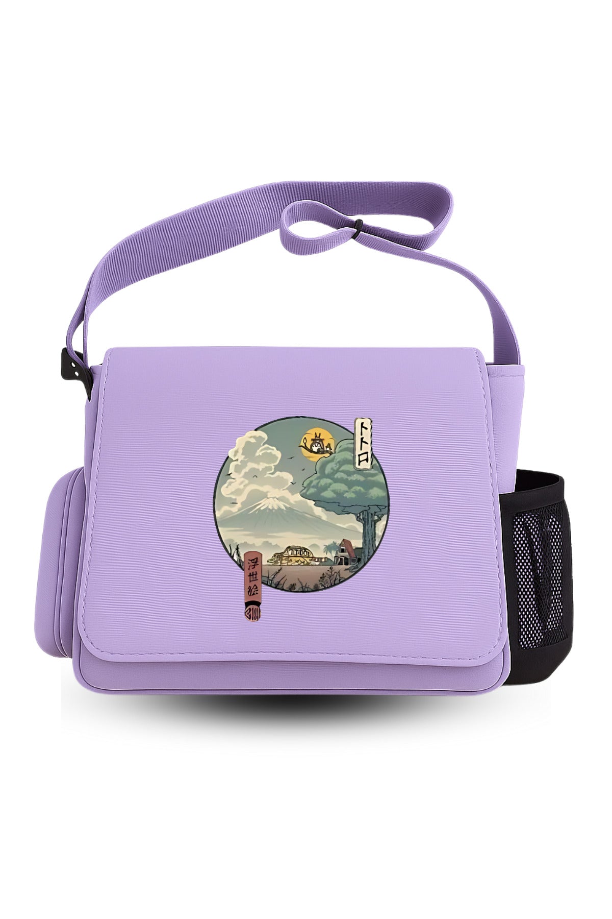 Totoro Unisex Siyah Postacı Çantası