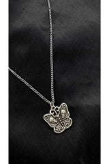 Touz Butterfly Skull Tasarımlı Kolye