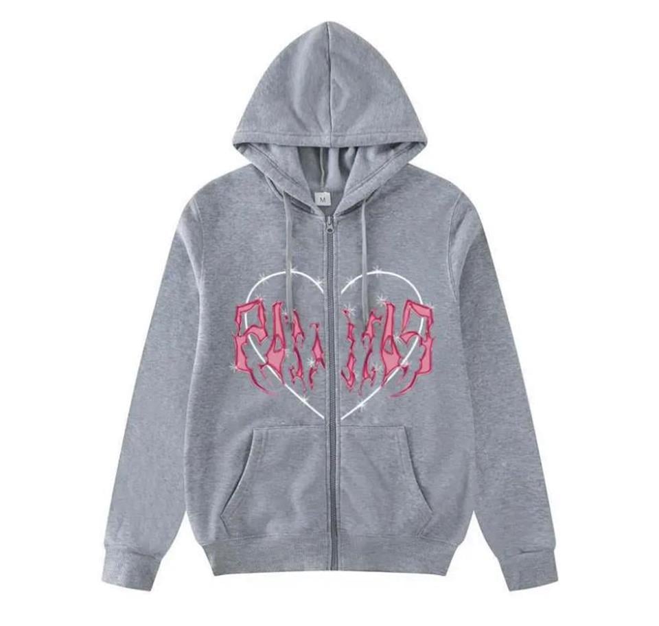 Touz Harajuku Pink Heart with Grey Spikes Hırka