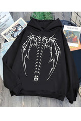 İndirim Siyah Skeleton Unisex Hoodie