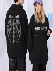 Touz Siyah Tribal Gothic Wings (Unisex) Kapşonlu