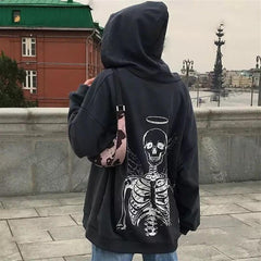 İndirim Gothic Angel Skeleton (Unisex) Kapşonlu