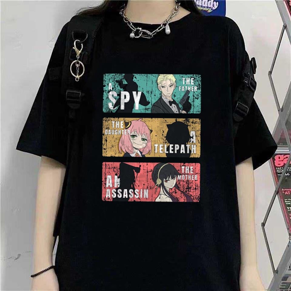 Triple Anime Kolaj Siyah Unisex Oversize T-shirt