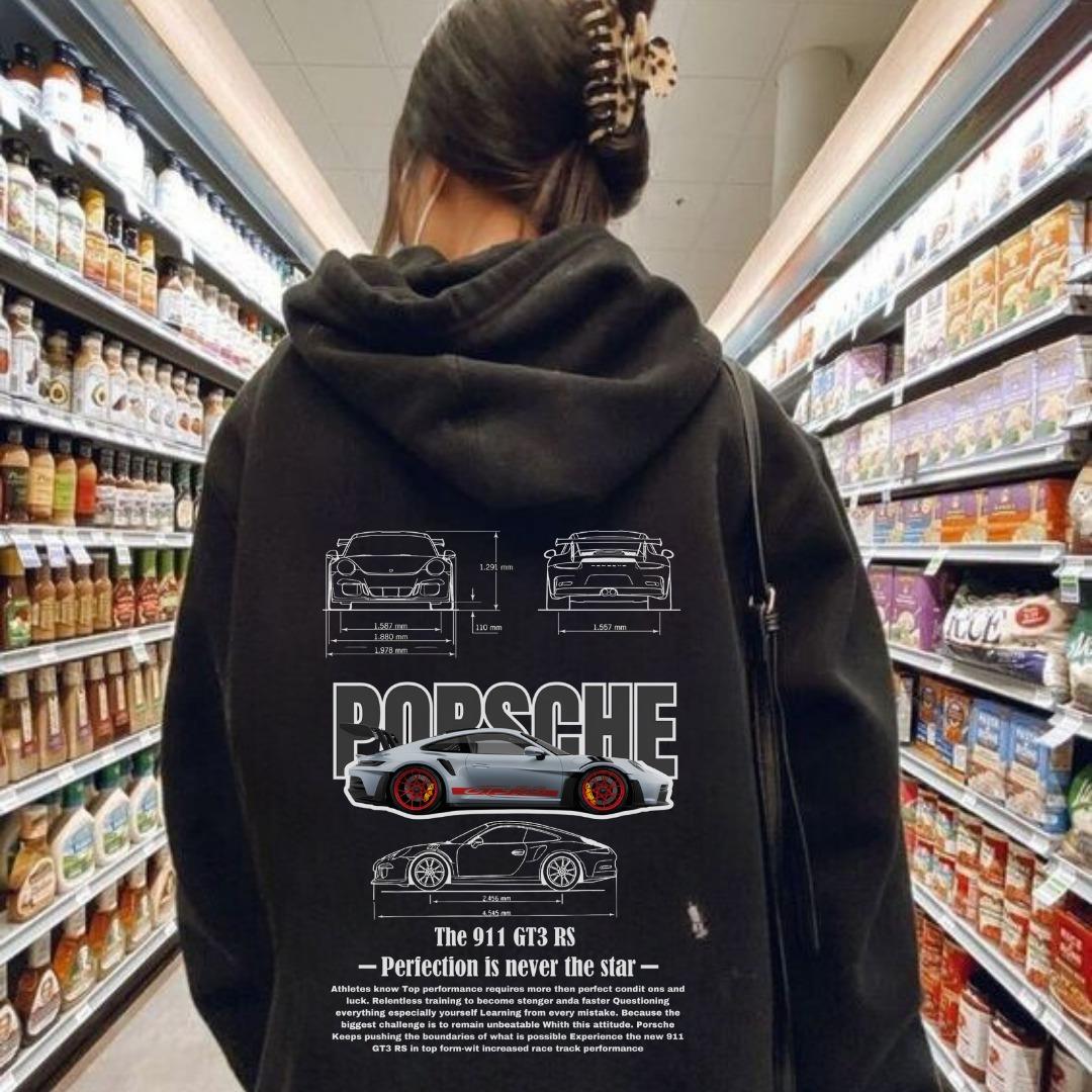 Unisex Porsche Cars Sweatshirt Siyah