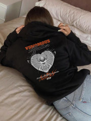 Venomous Baskılı Siyah Kapşonlu Sweatshirt