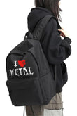 Very Kind  I Love Metal Baskılı Unisex Sırt Çantası