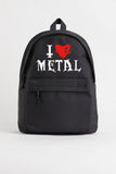 Very Kind  I Love Metal Baskılı Unisex Sırt Çantası