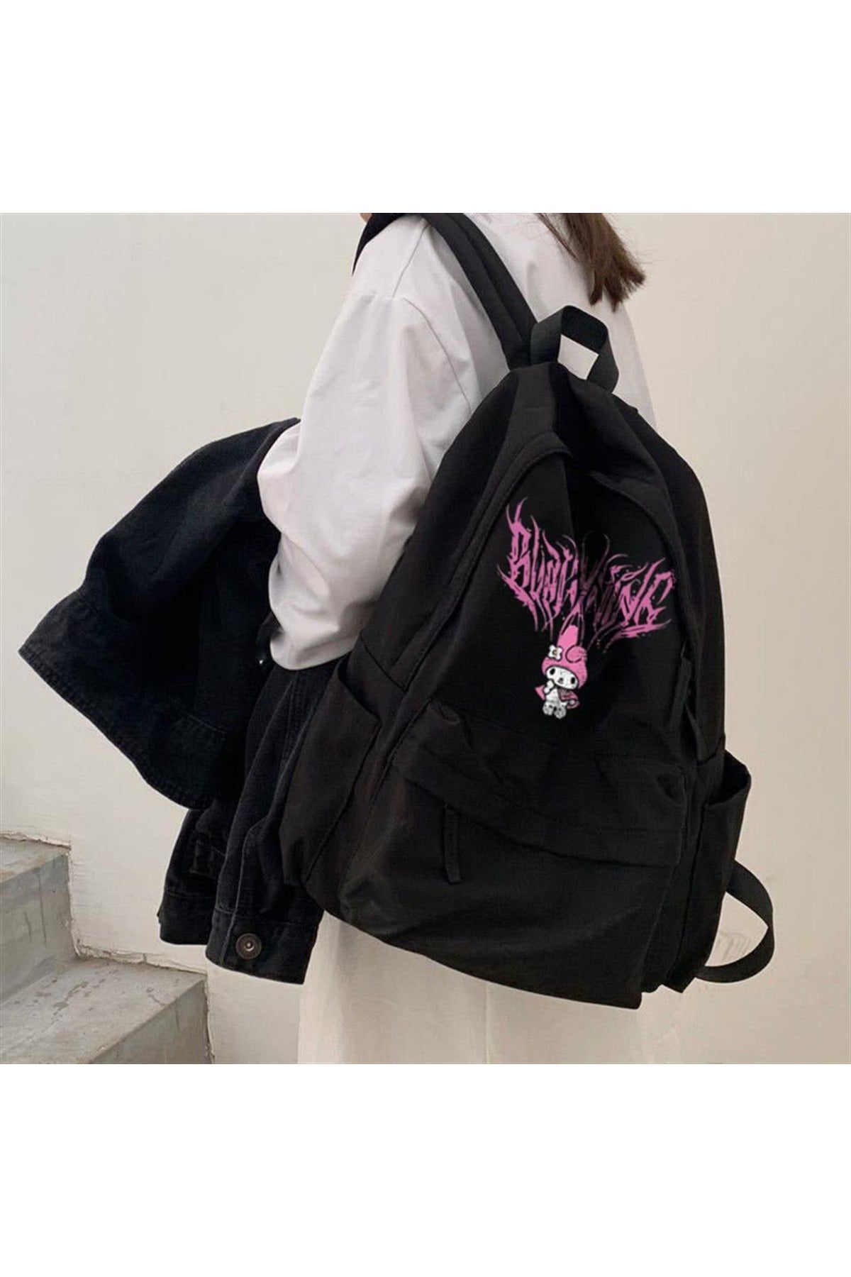 Very Kind Kuromi Pink Baskılı Unisex Sırt Çantası