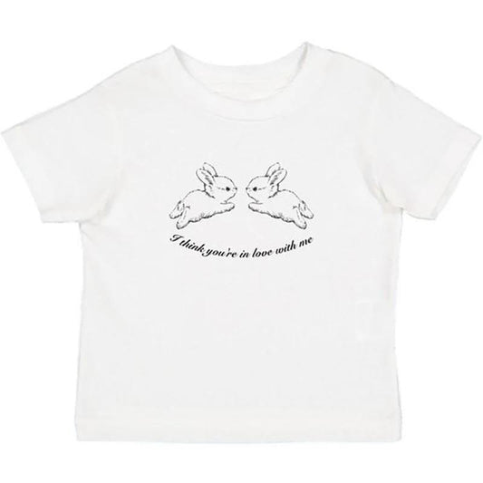 Y2k Beyaz Rabbit Crop