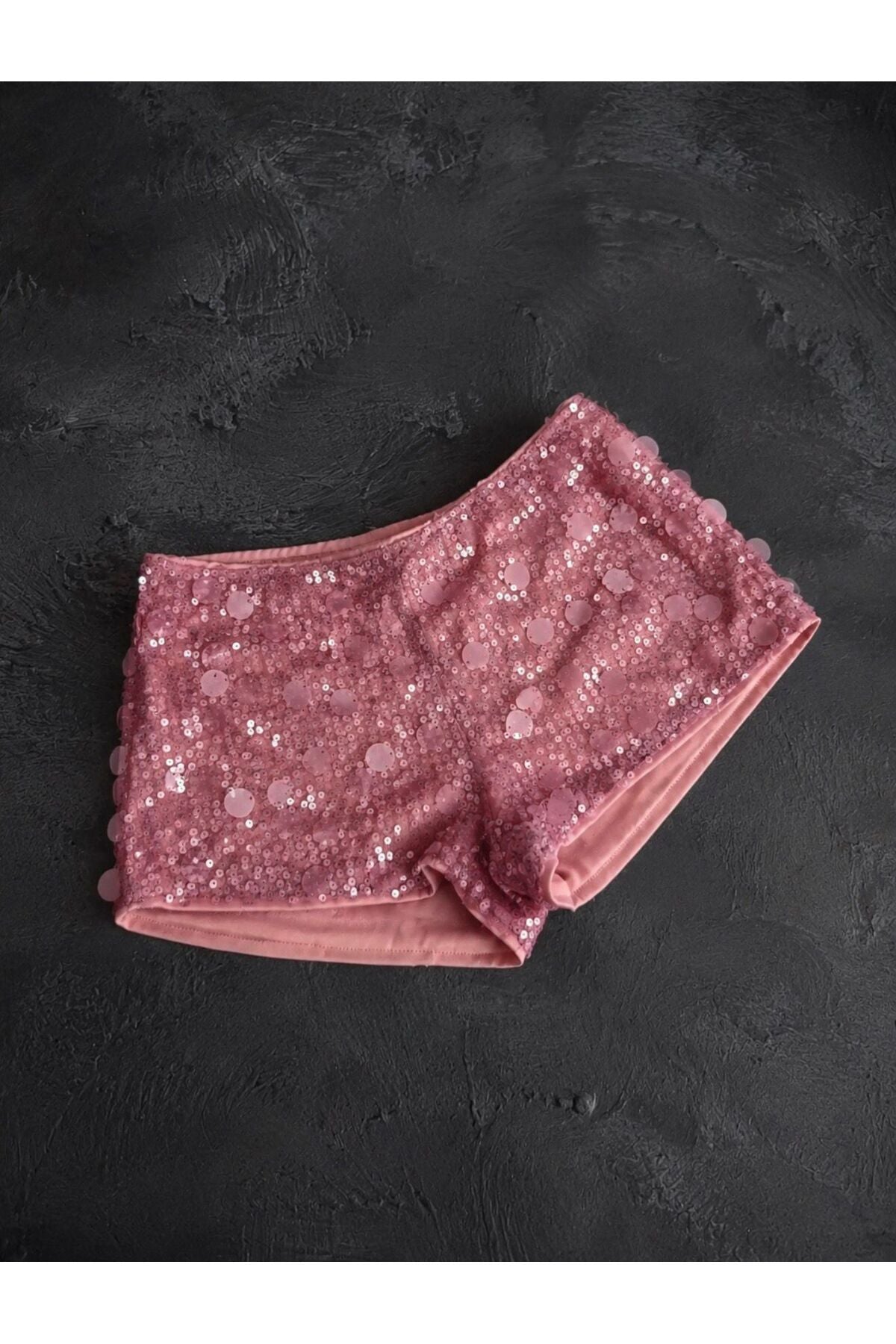 Y2K Retro Sequin Pul Sim Detaylı Şort