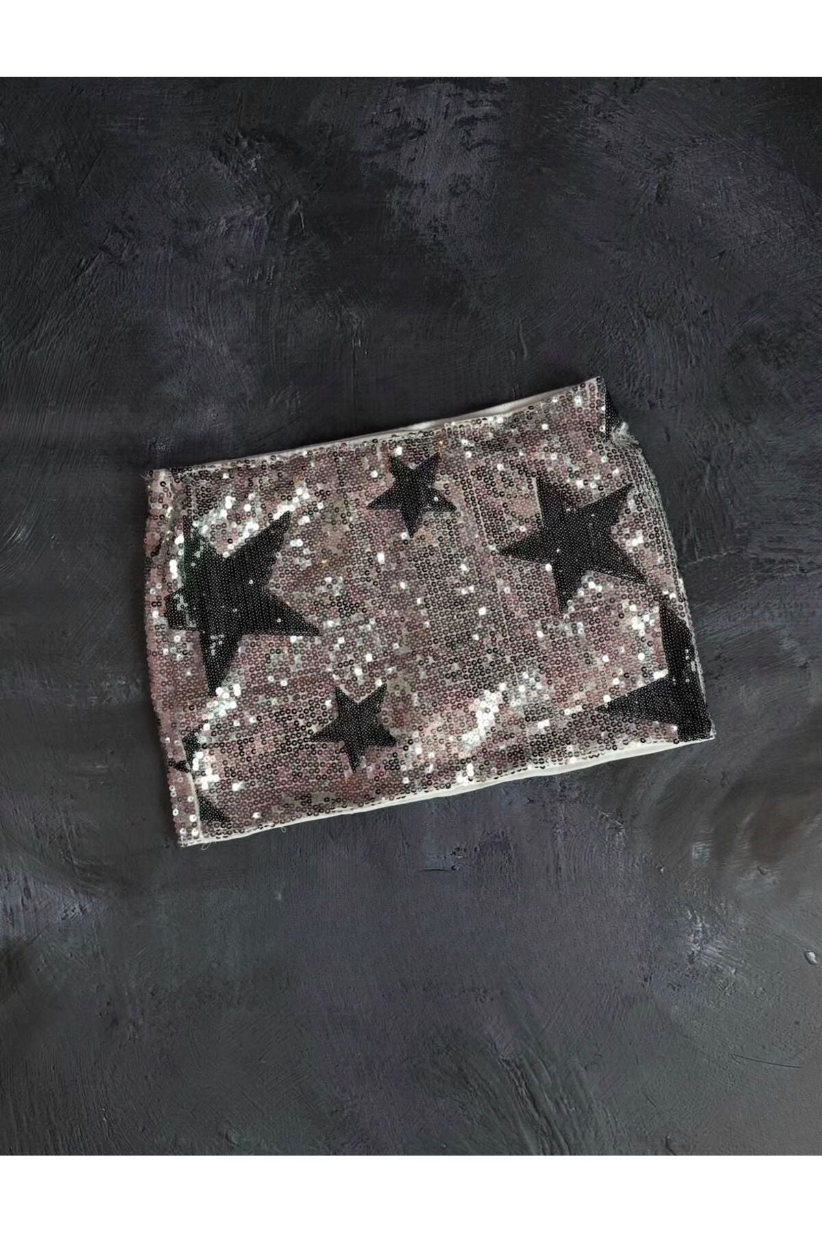 Y2K Retro Sequin Pul Sim Detaylı Şort