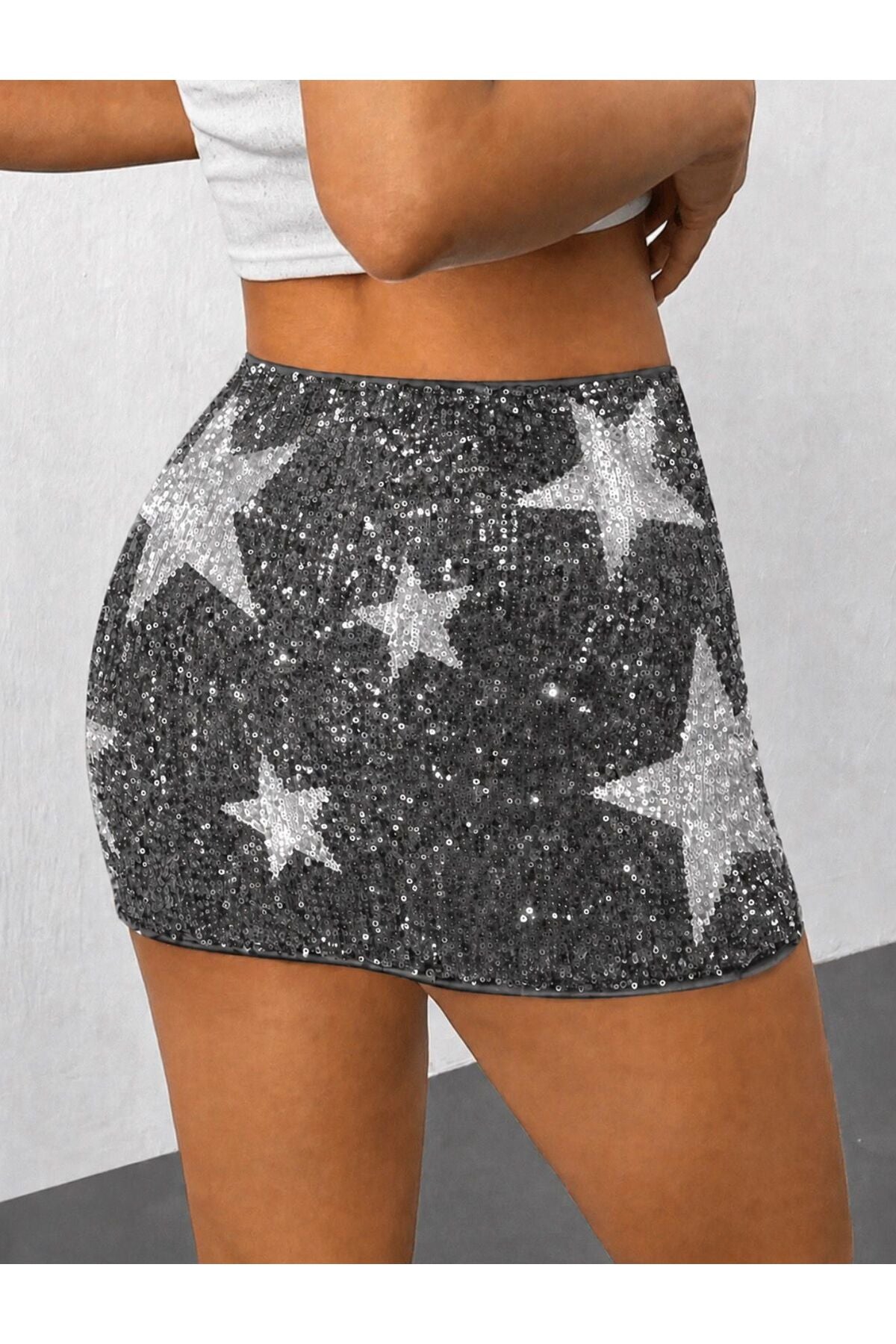 Y2K Retro Sequin Pul Sim Detaylı Şort