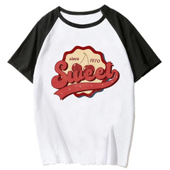 Y2k Sweet Beyaz Reglan Kol Oversize T-shirt