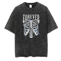 Yıkamalı Forever Rib Unisex Eskitme T-shirt