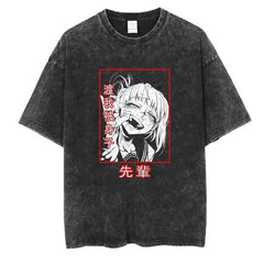 Yıkamalı Himiko Toga Unisex Eskitme T-shirt