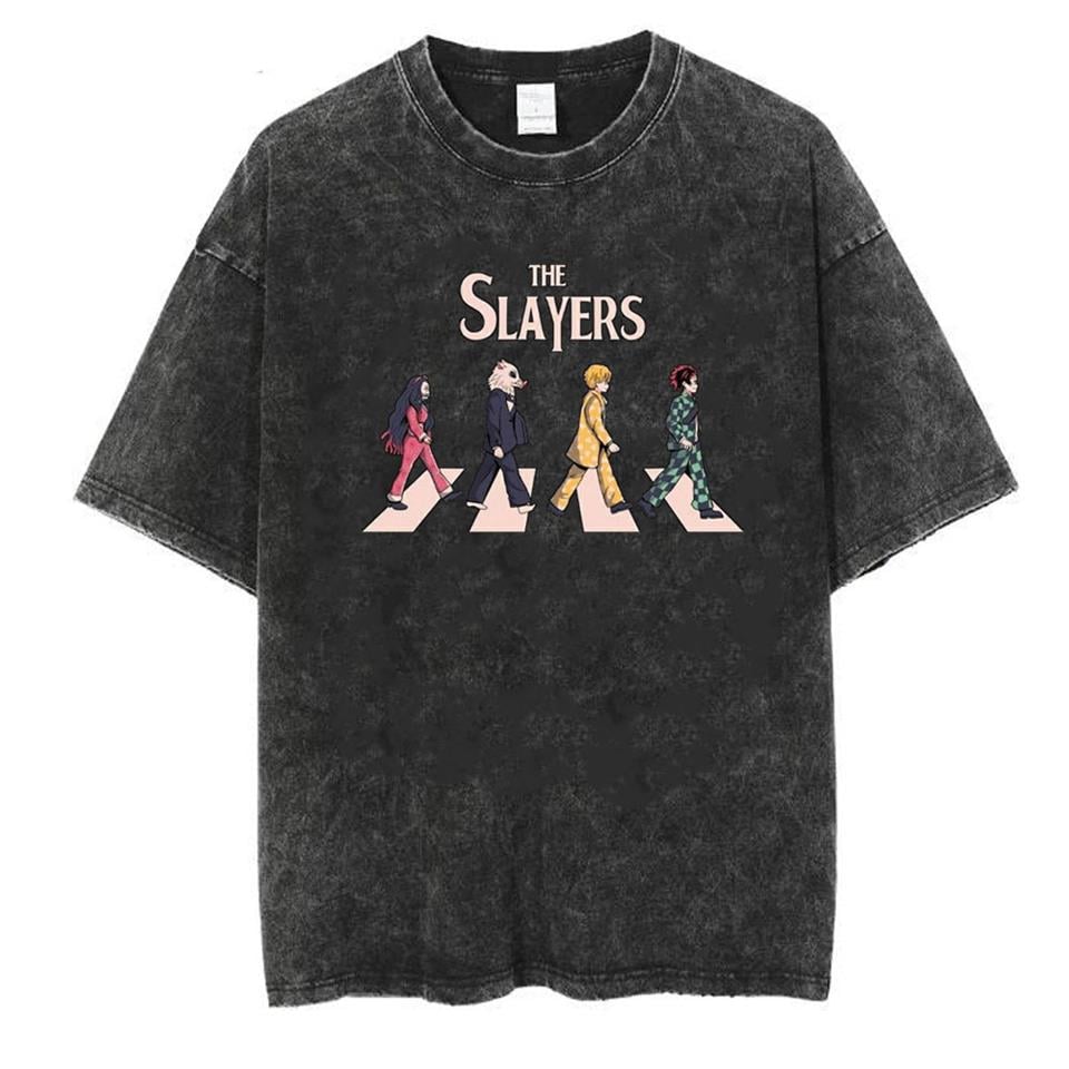 Yıkamalı The Slayers Unisex Eskitme T-shirt