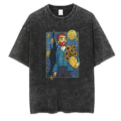 Yıkamalı Van Gogh Eskitme T-shirt