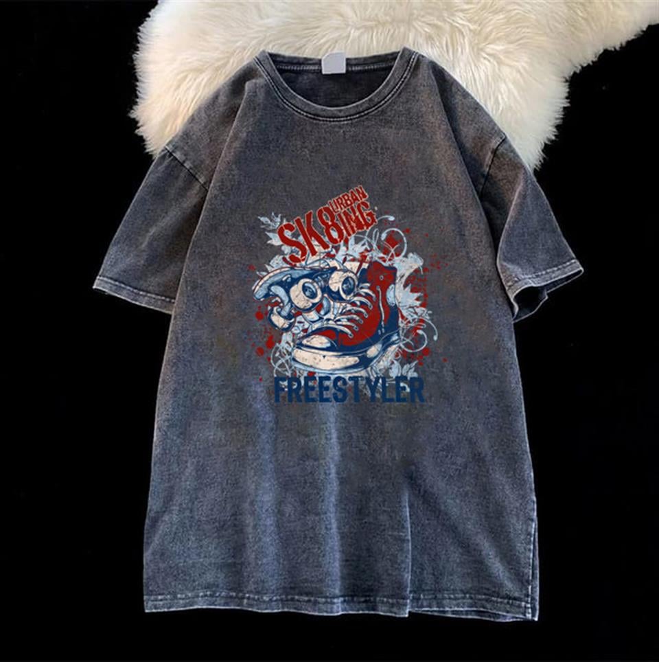 Yıkamalı Freestyler Unisex Eskitme T-shirt