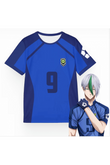 Anime Blue Lock Mavi KUNİGAMİ 9 Unisex Forma Unisex T-shirt